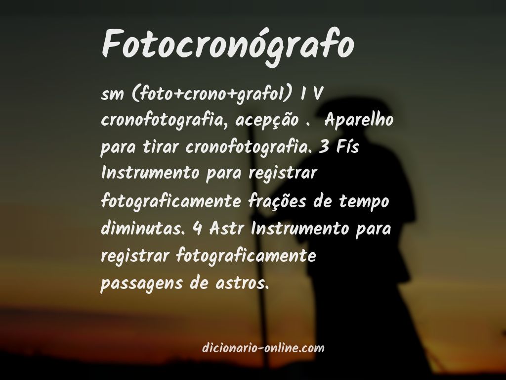 Significado de fotocronógrafo