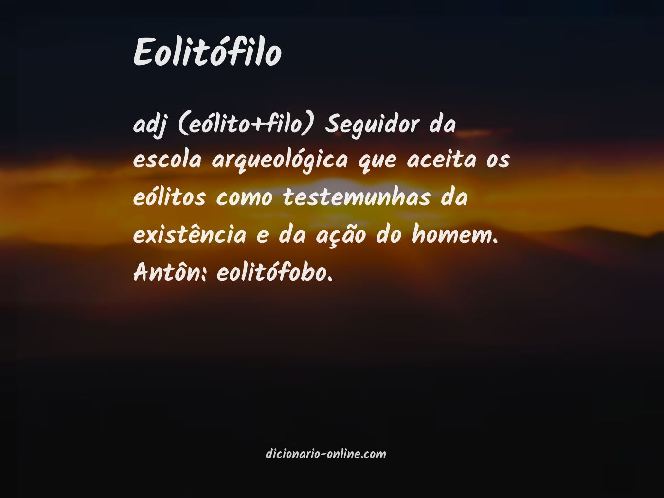 Significado de eolitófilo