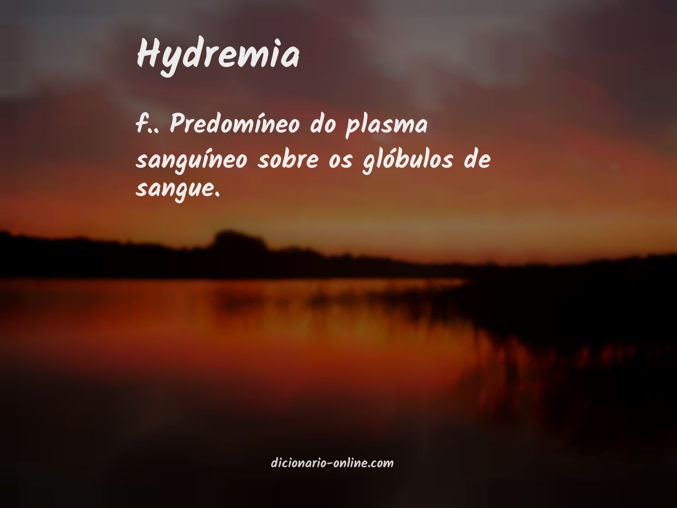 Significado de hydremia