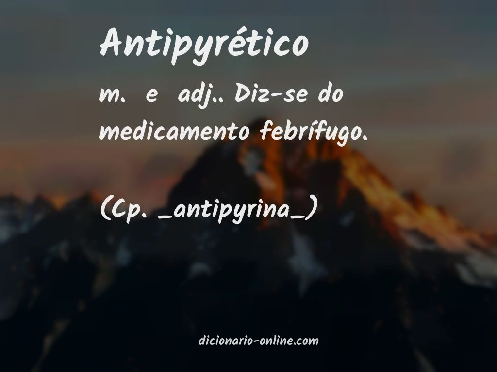 Significado de antipyrético