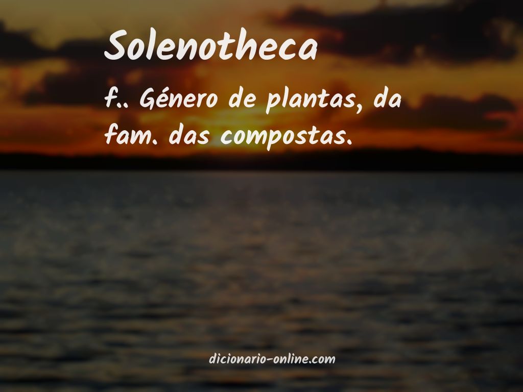 Significado de solenotheca