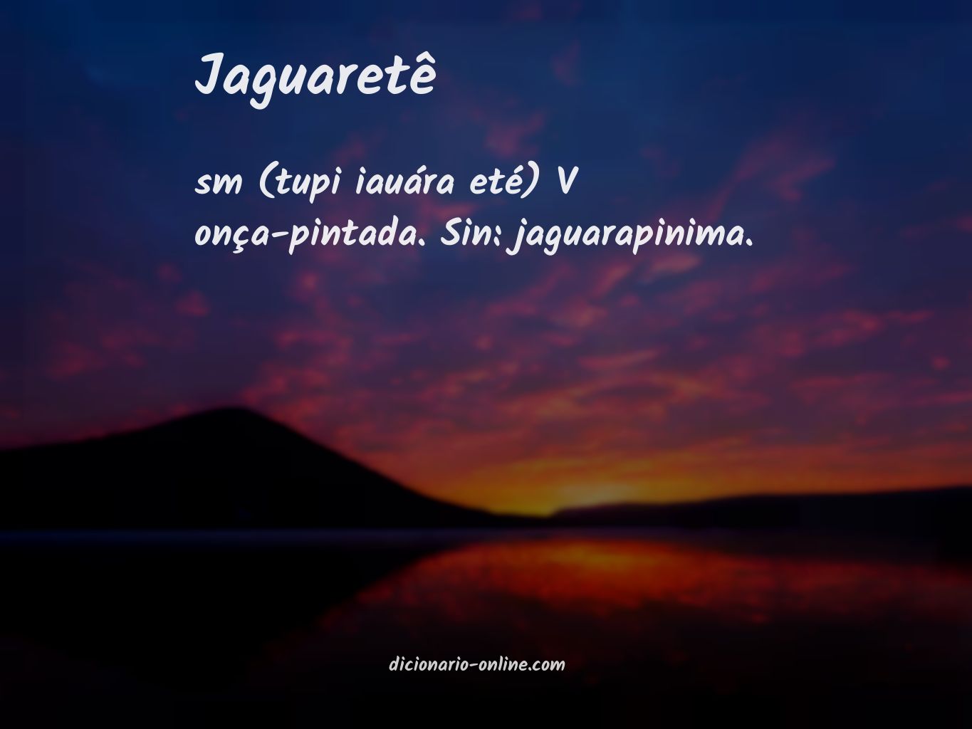 Significado de jaguaretê