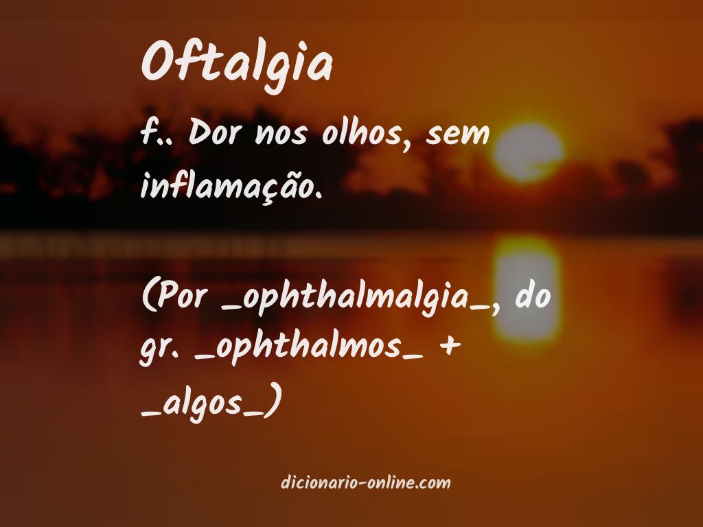 Significado de oftalgia