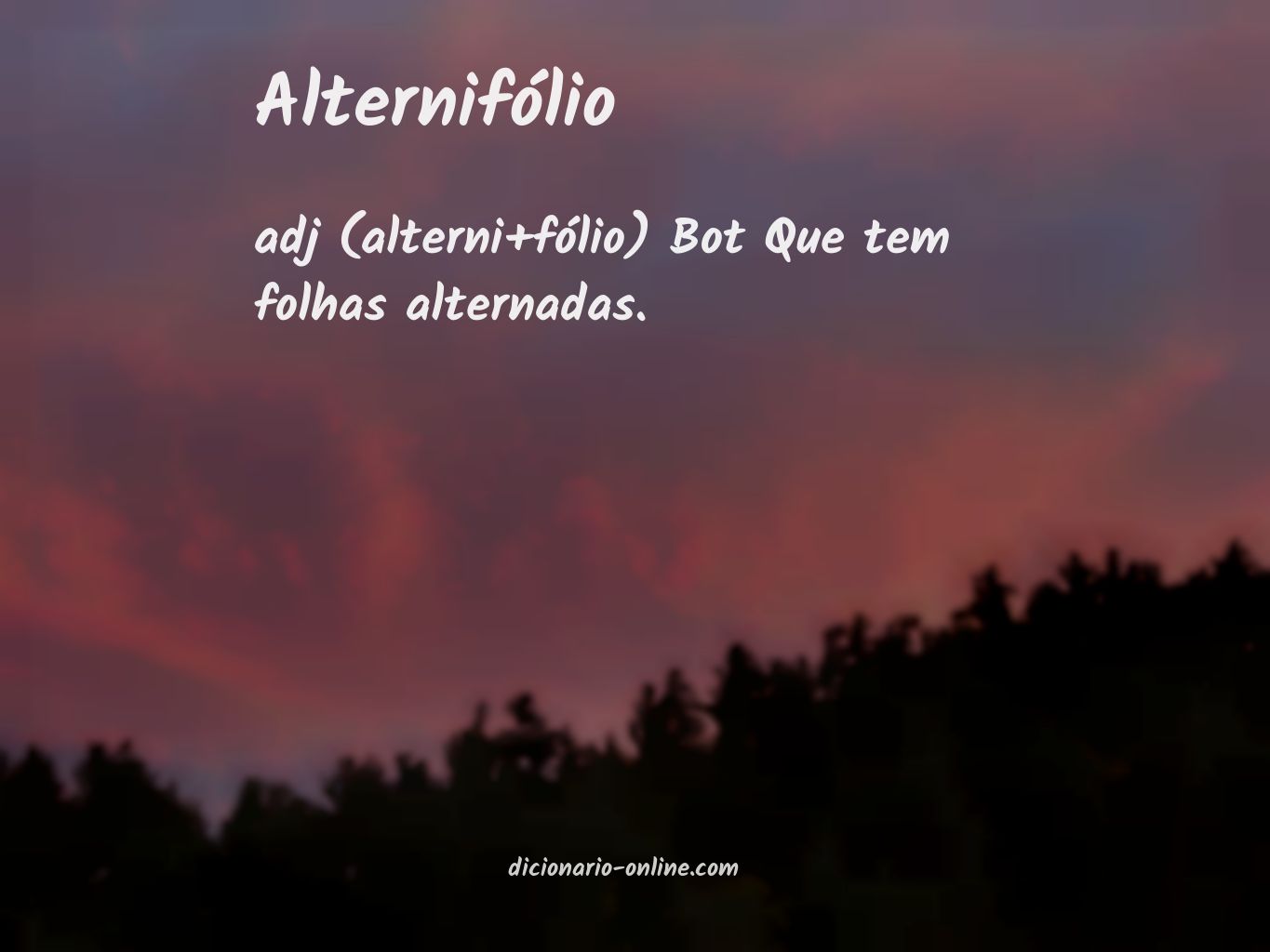 Significado de alternifólio