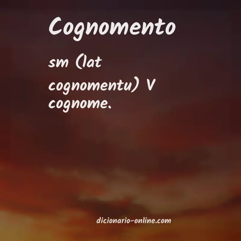 Significado de cognomento