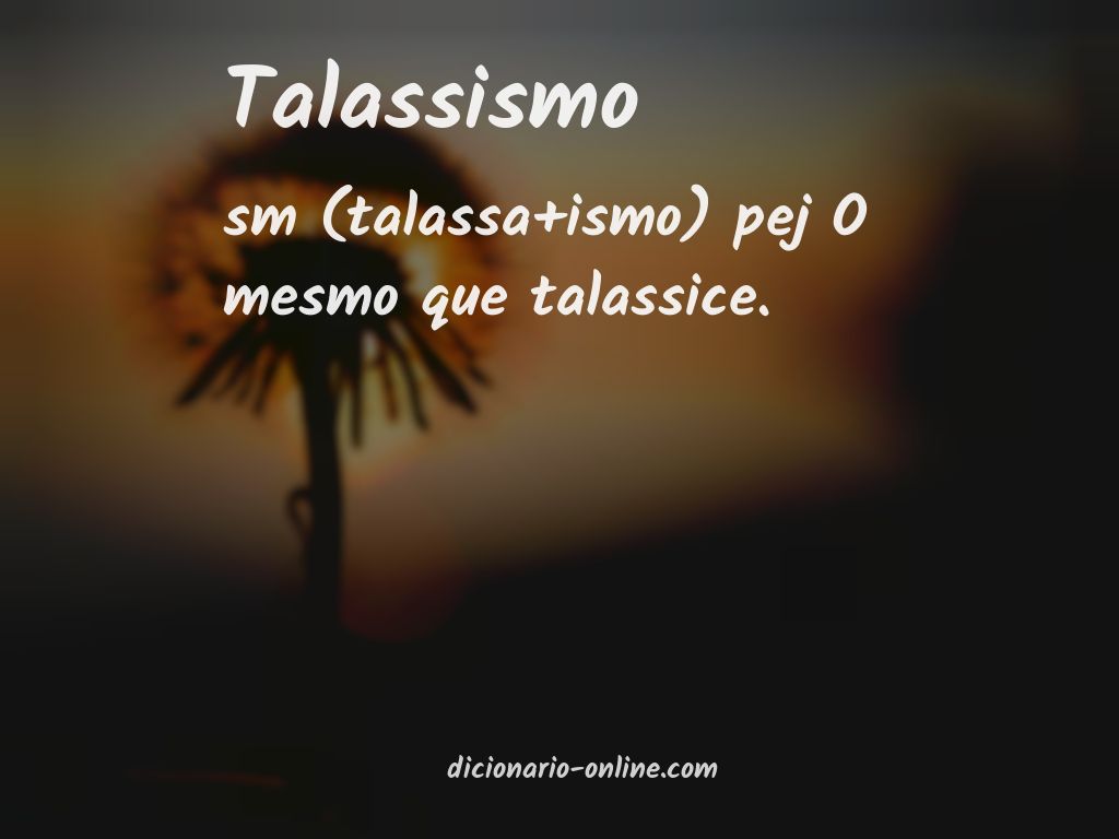 Significado de talassismo