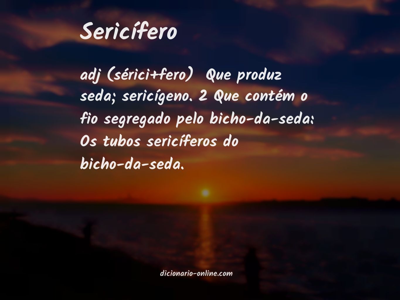 Significado de sericífero