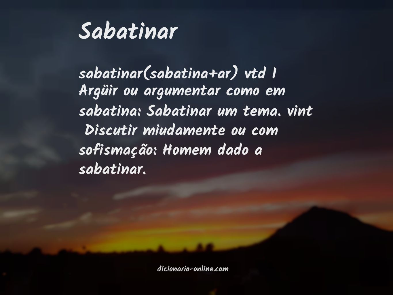 Significado de sabatinar