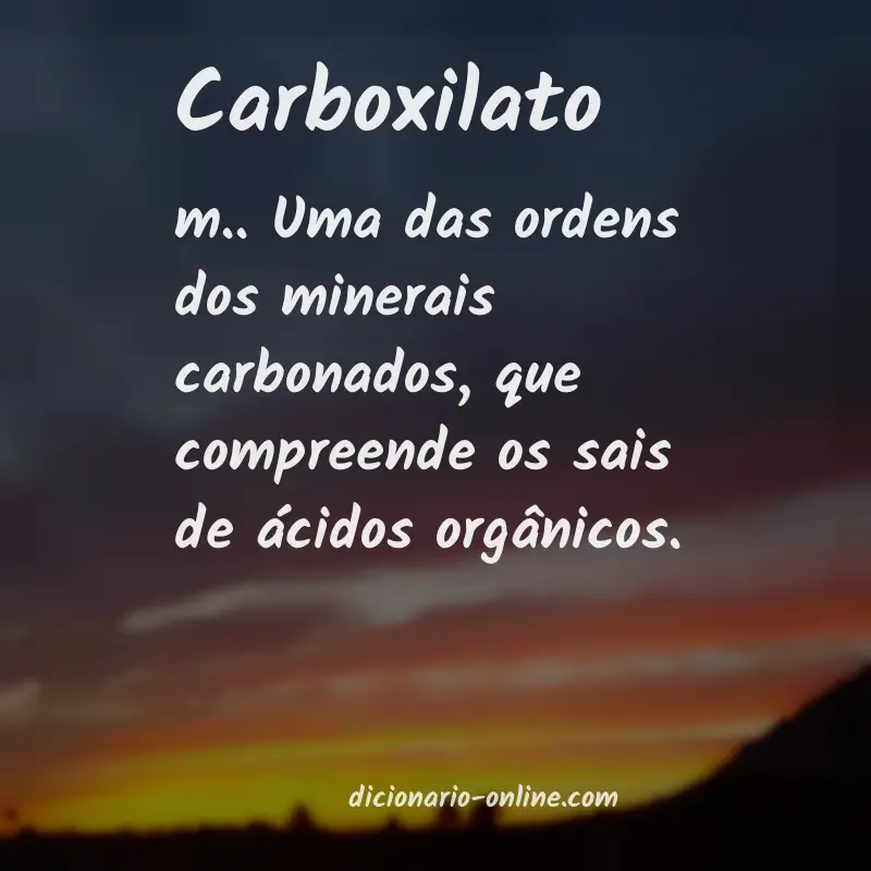 Significado de carboxilato