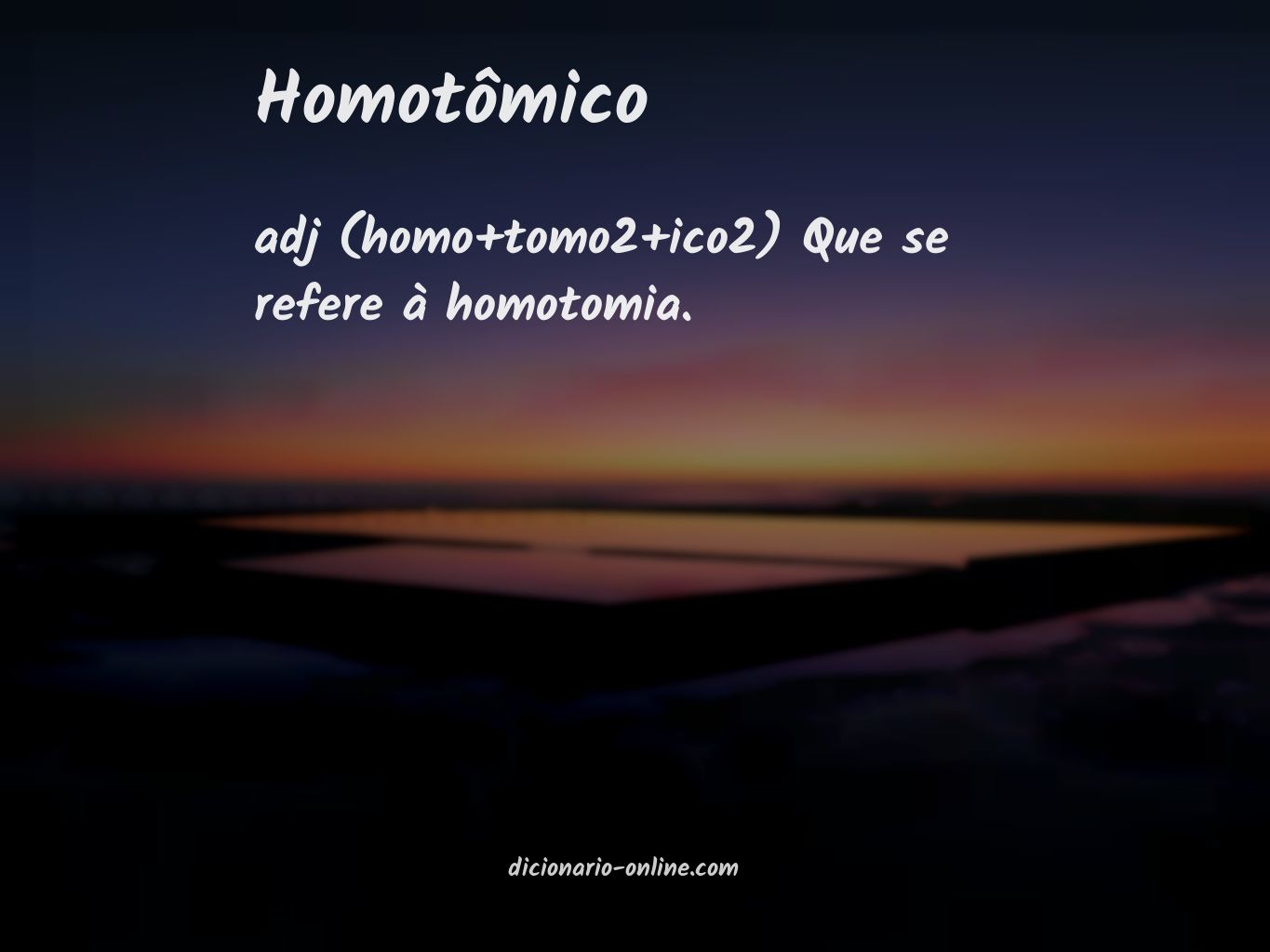 Significado de homotômico