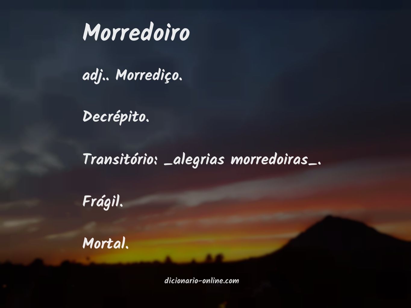 Significado de morredoiro