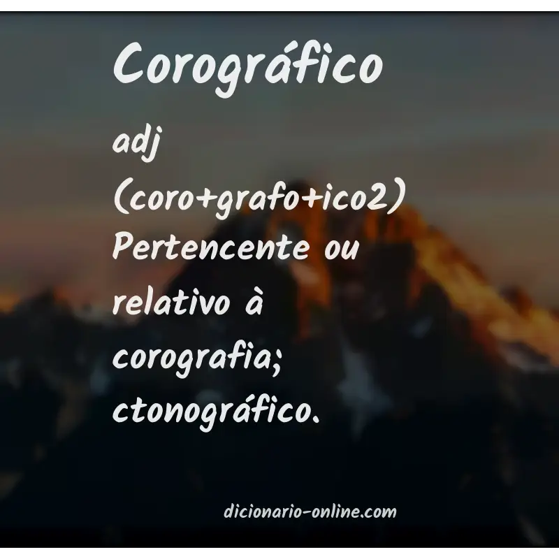 Significado de corográfico