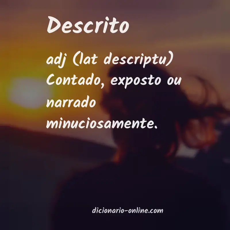 Significado de descrito