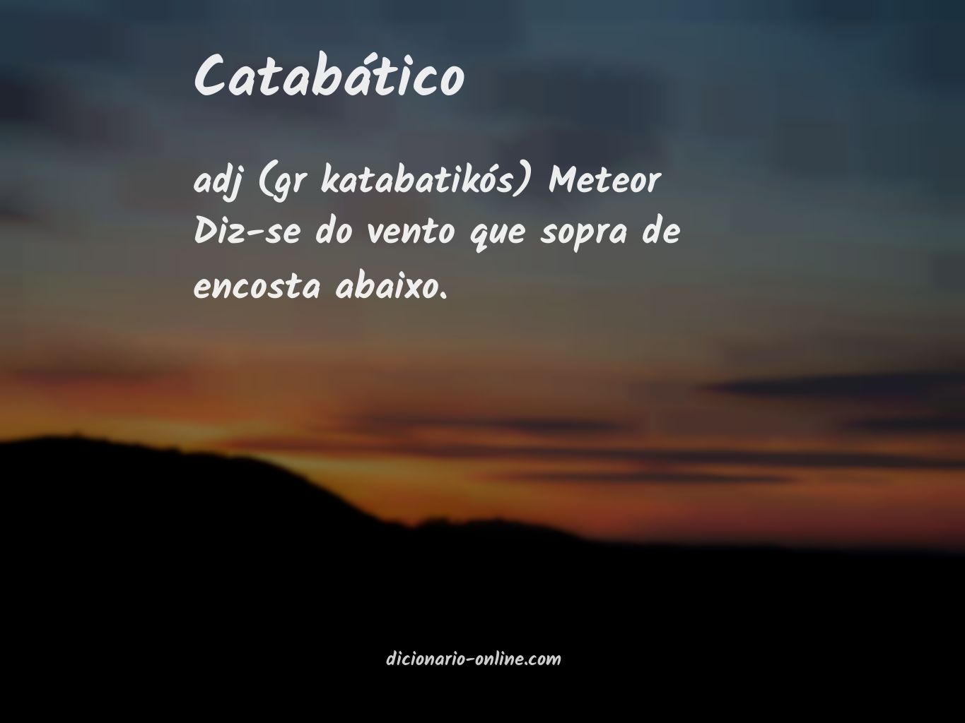 Significado de catabático