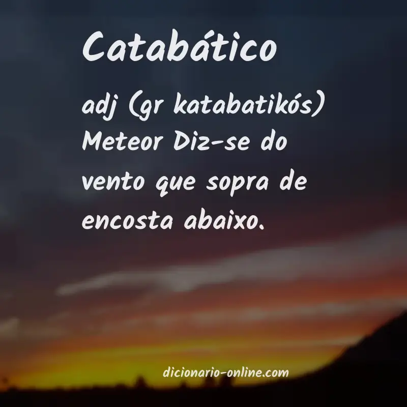 Significado de catabático
