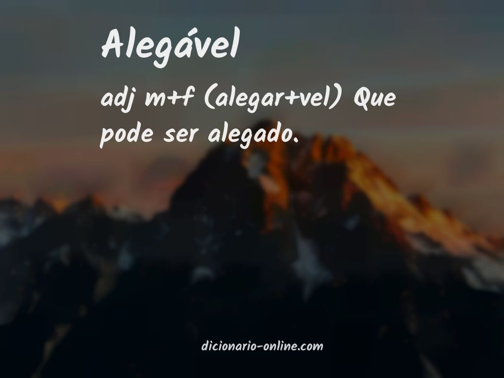 Significado de alegável