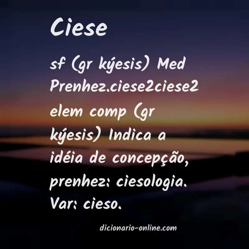 Significado de ciese