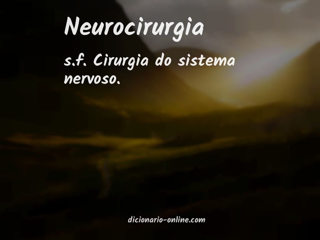 Significado de neurocirurgia