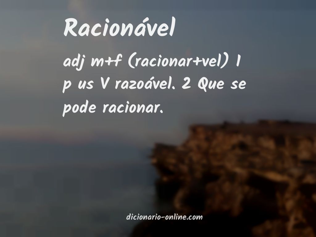 Significado de racionável