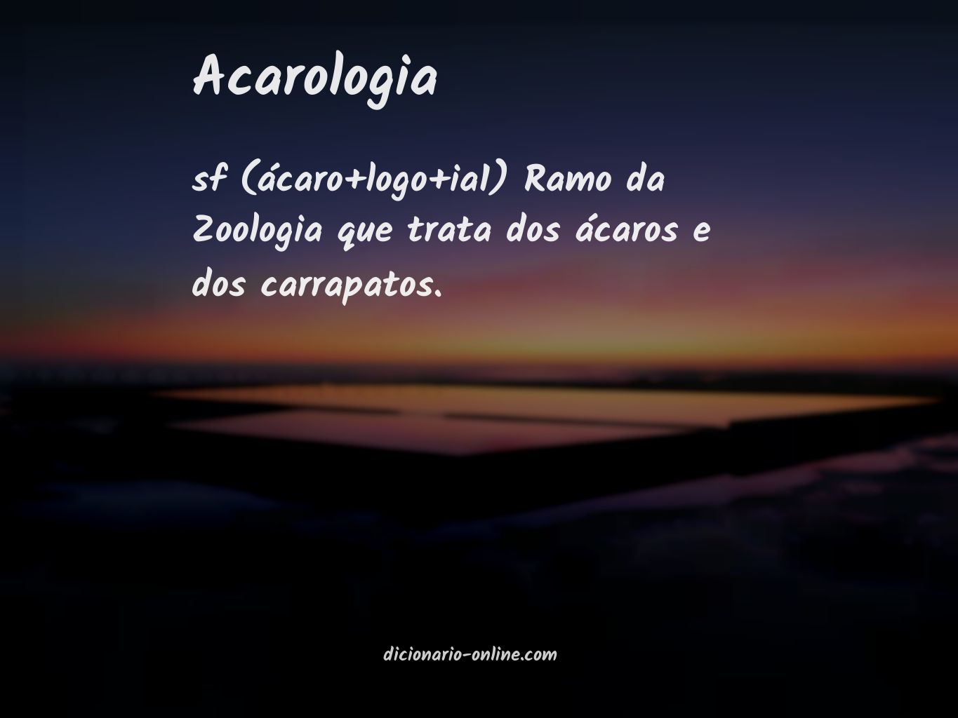 Significado de acarologia