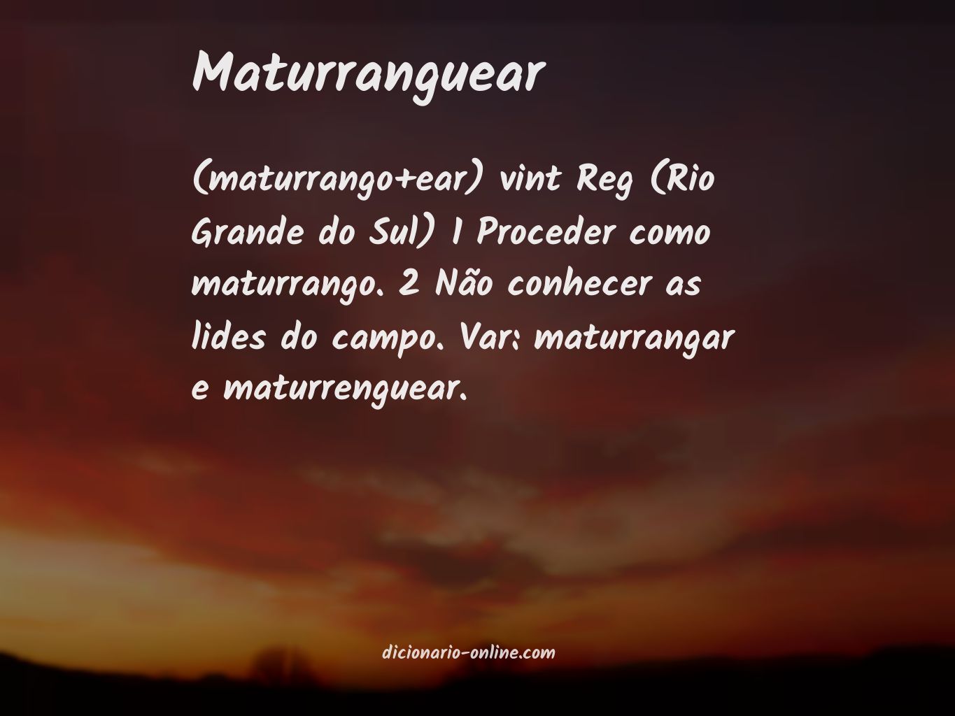 Significado de maturranguear