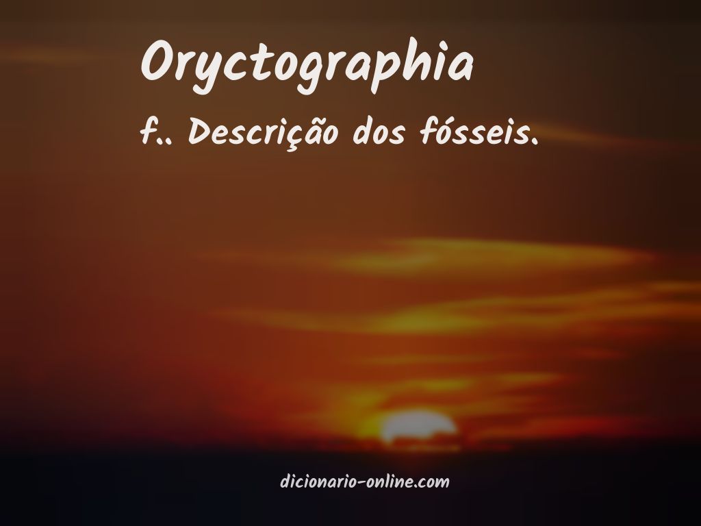 Significado de oryctographia