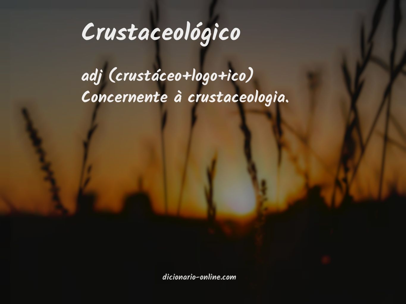 Significado de crustaceológico