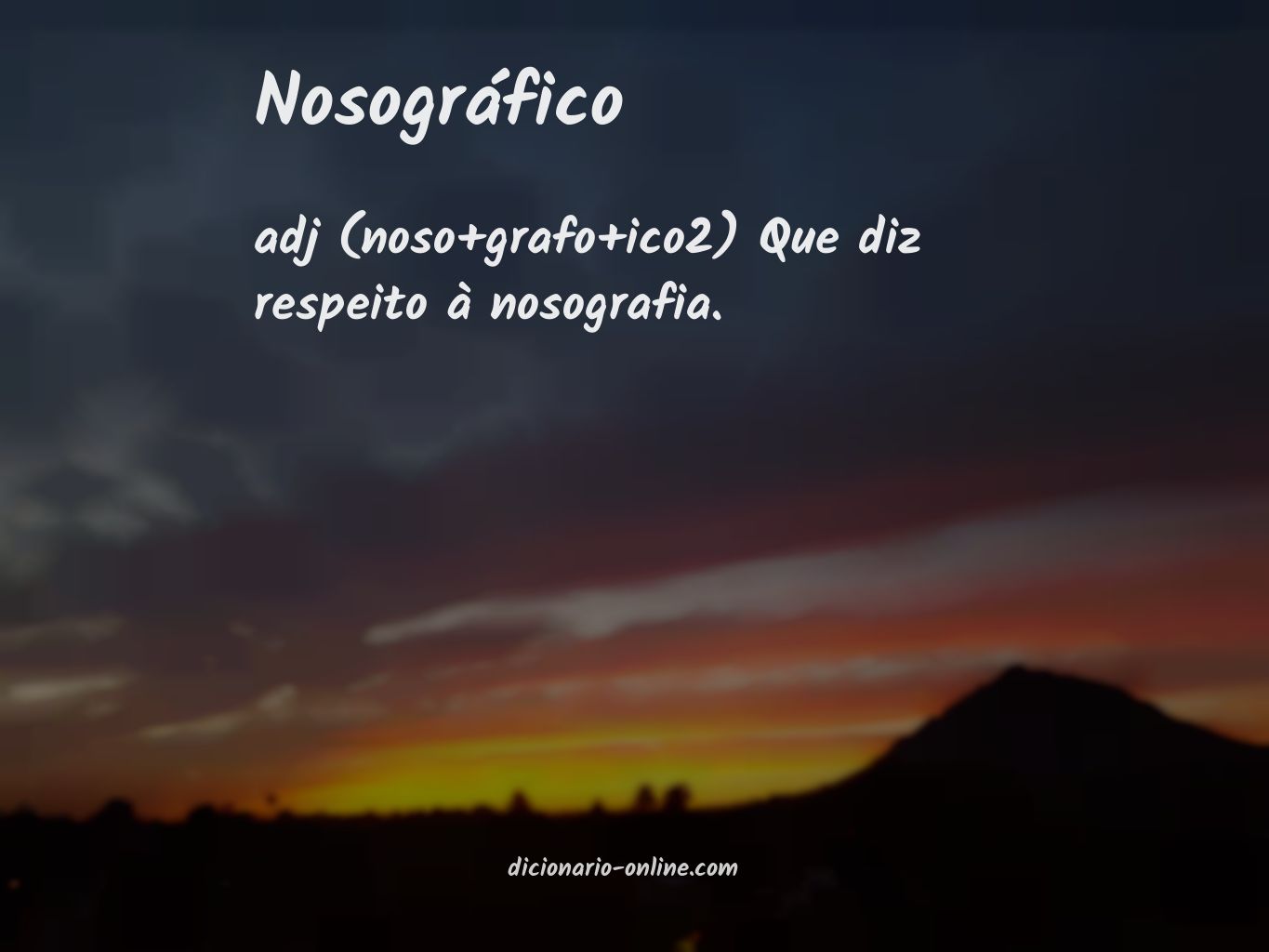 Significado de nosográfico