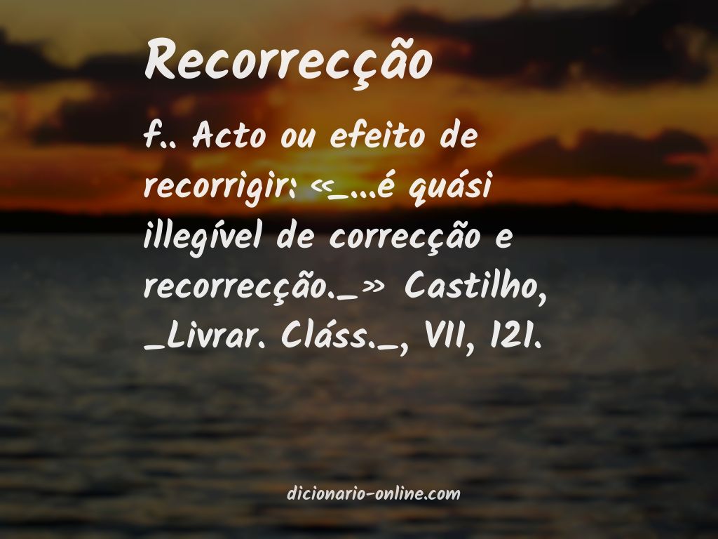 Significado de recorrecção