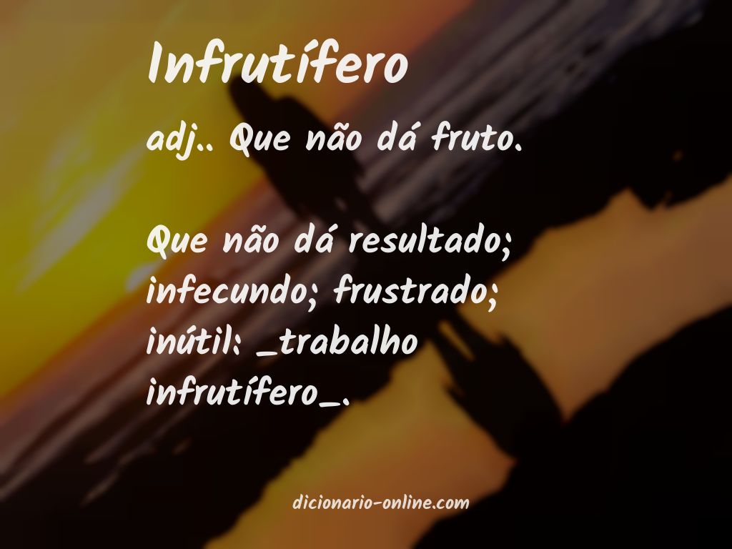 Significado de infrutífero