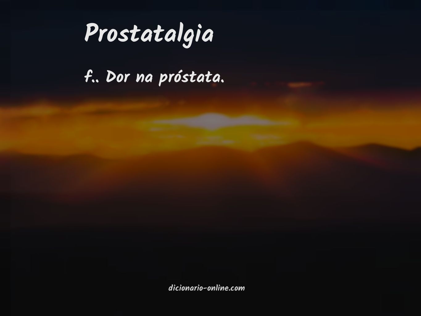 Significado de prostatalgia