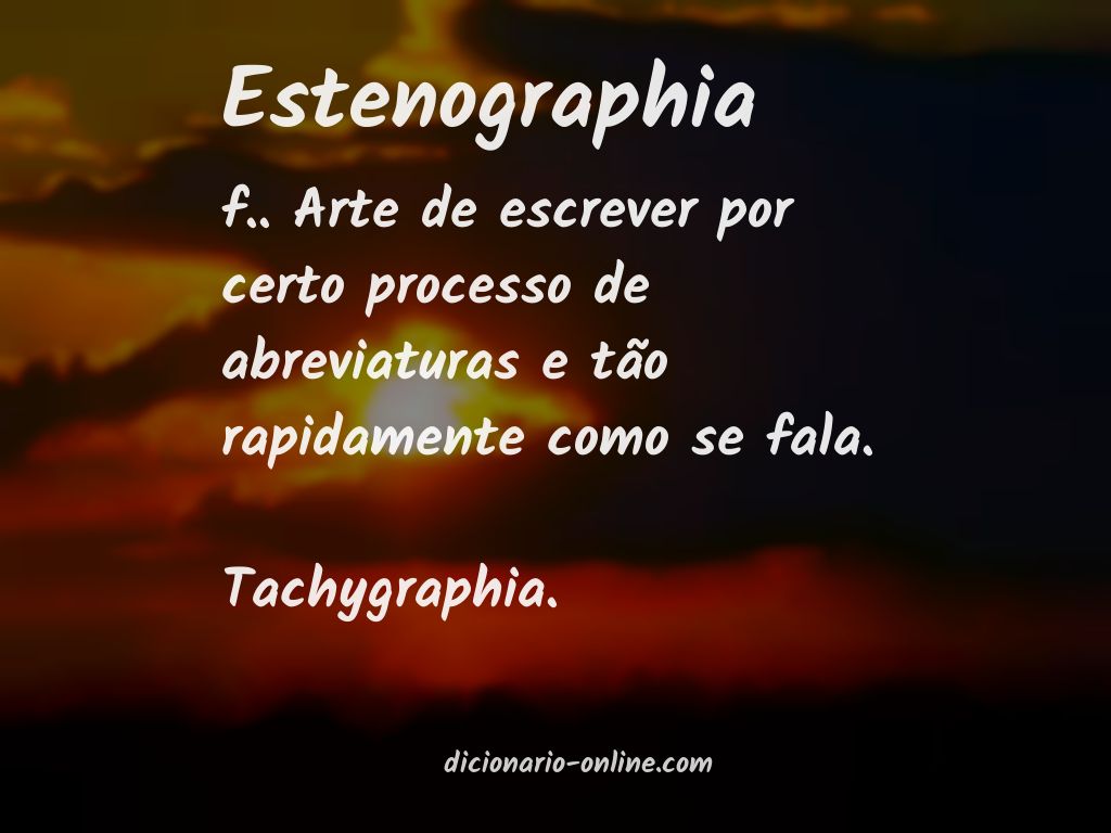 Significado de estenographia