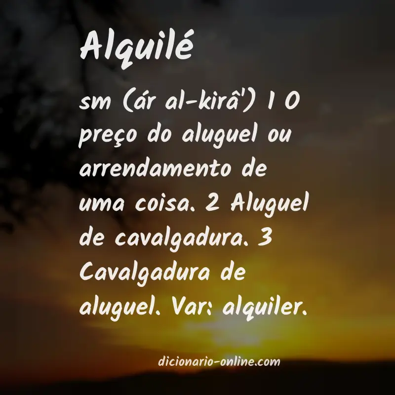 Significado de alquilé