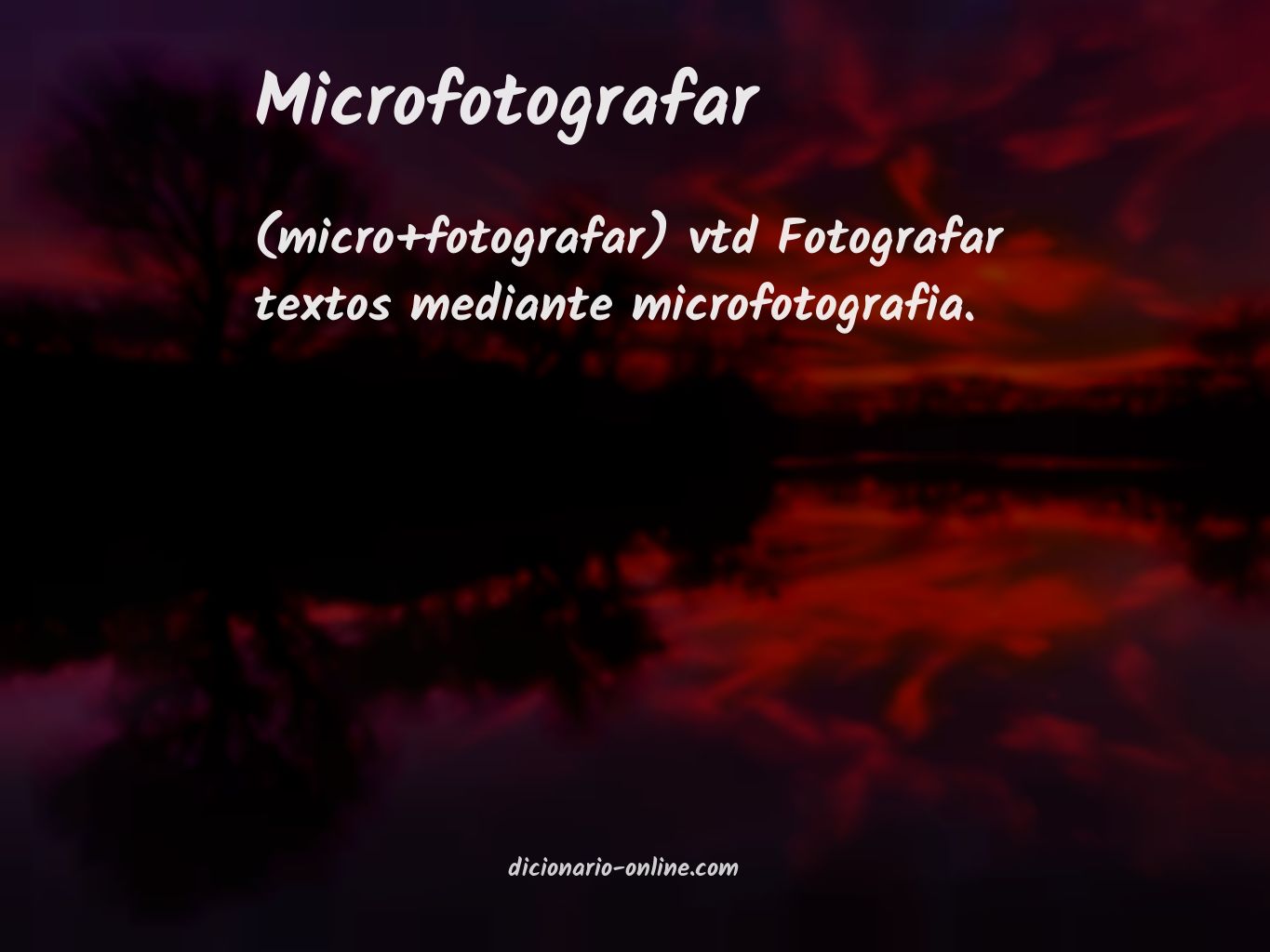 Significado de microfotografar
