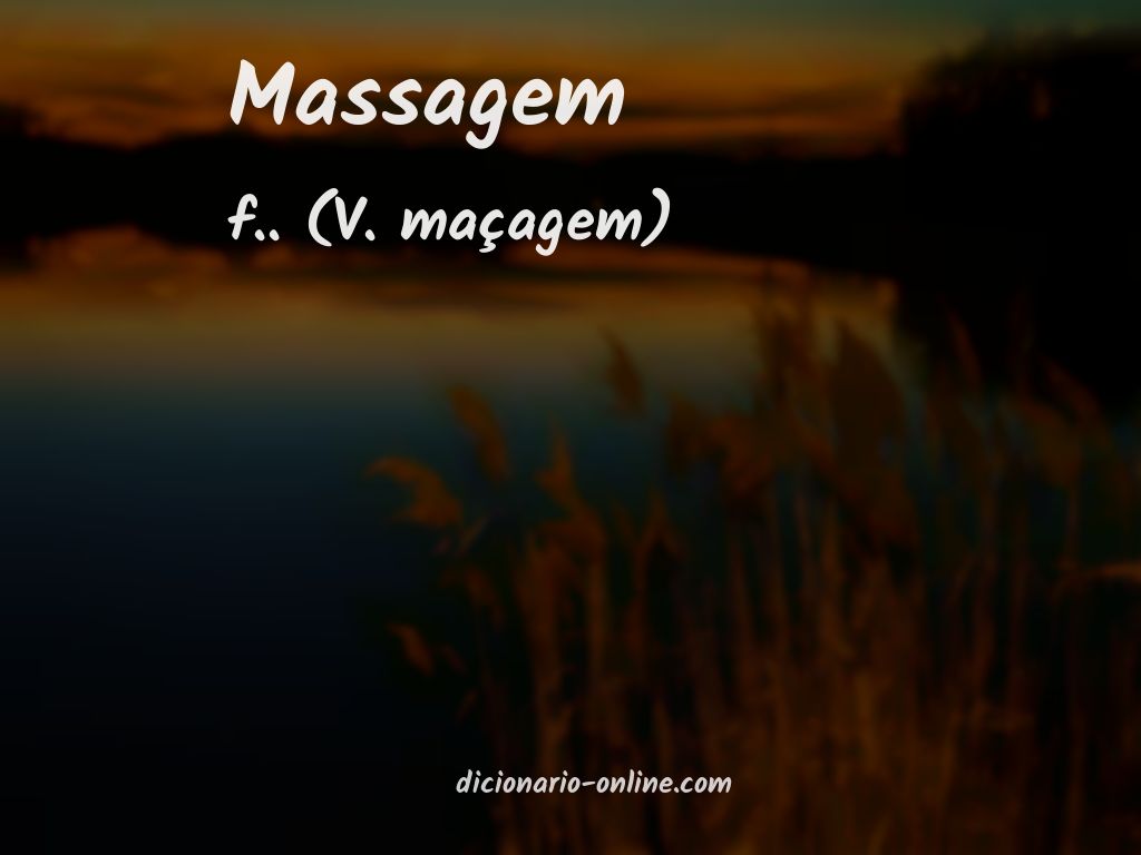 Significado de massagem