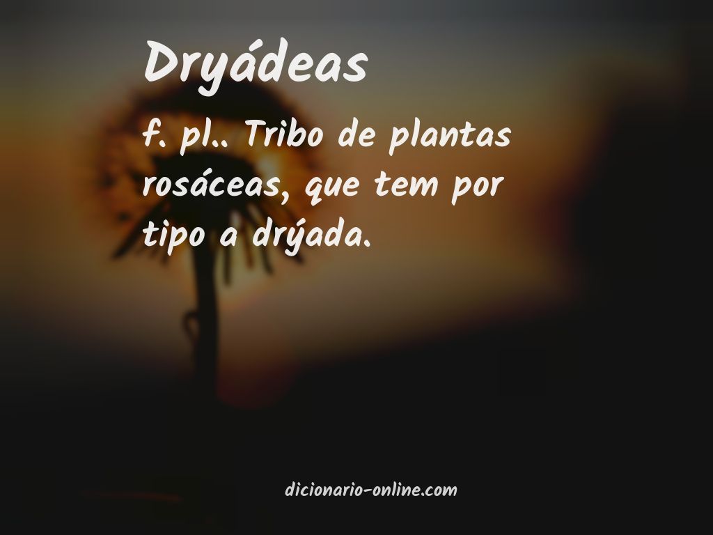 Significado de dryádeas