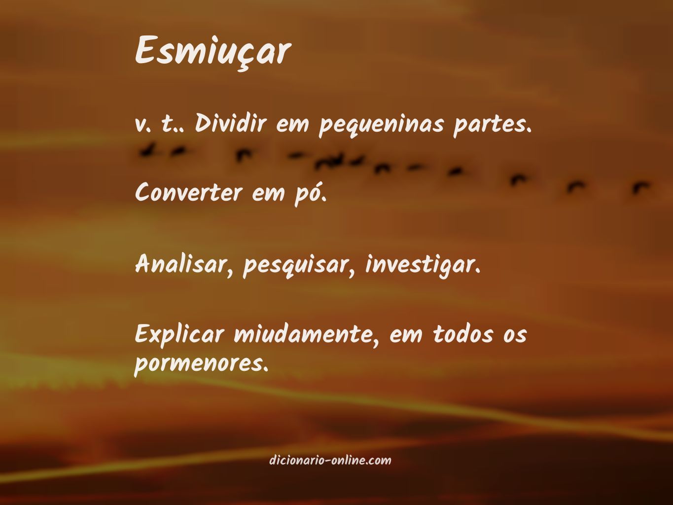 Significado de esmiuçar