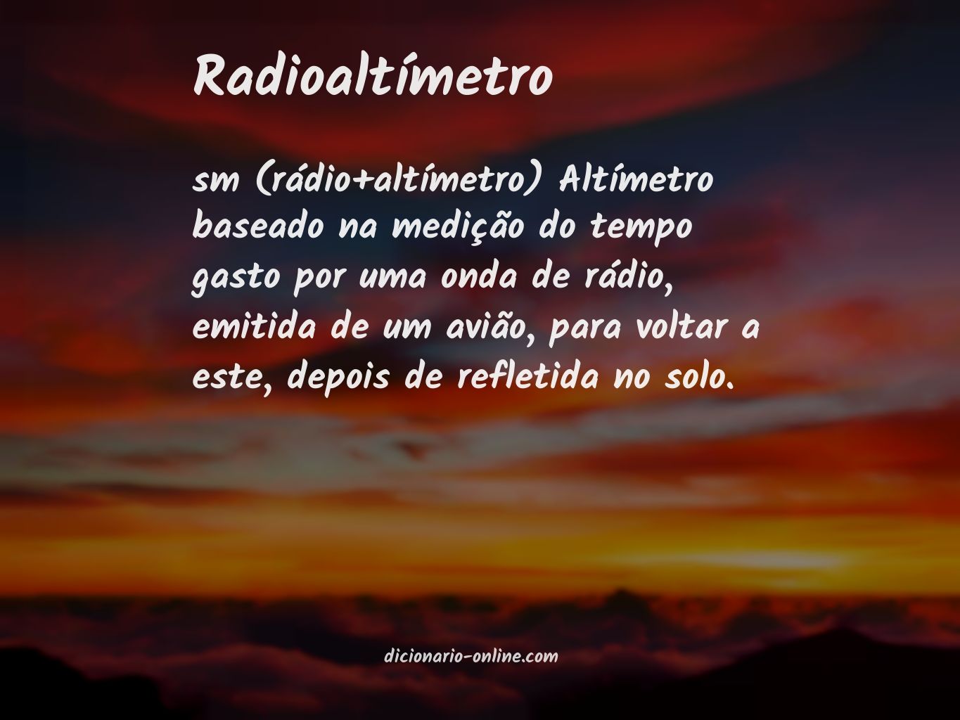 Significado de radioaltímetro