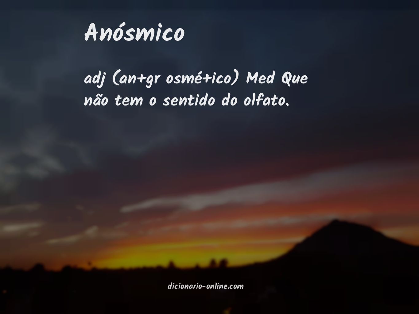 Significado de anósmico