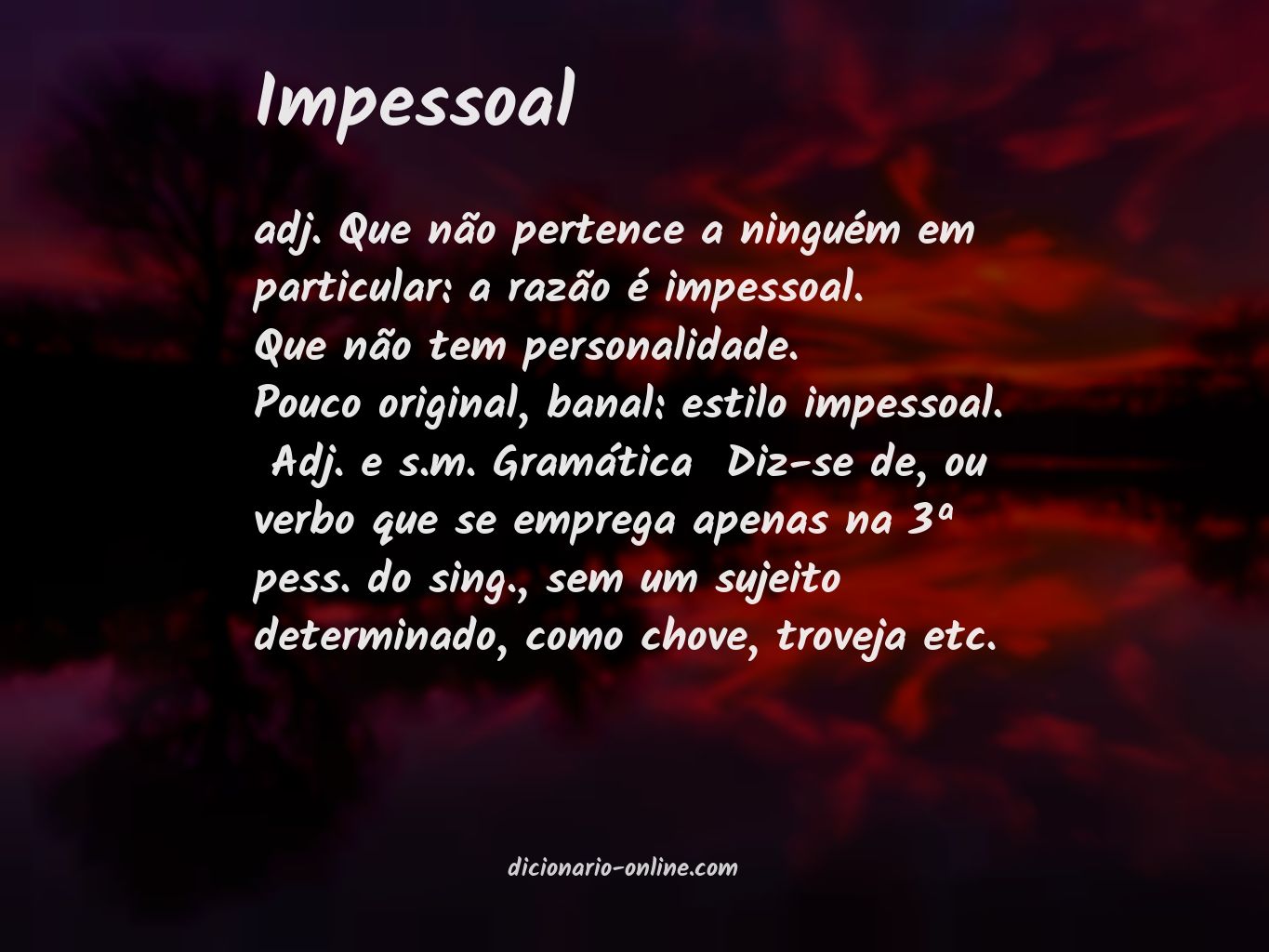 Significado de impessoal