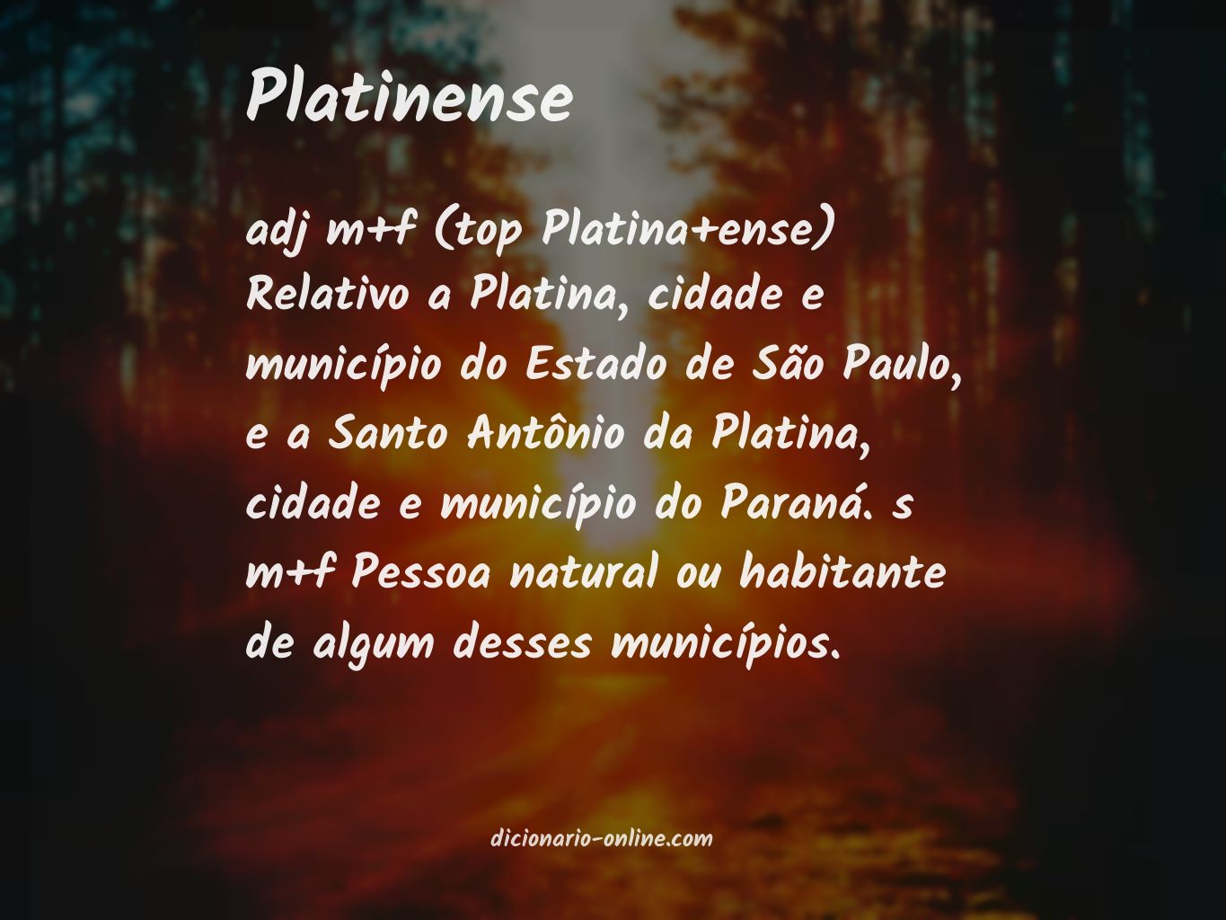 Significado de platinense