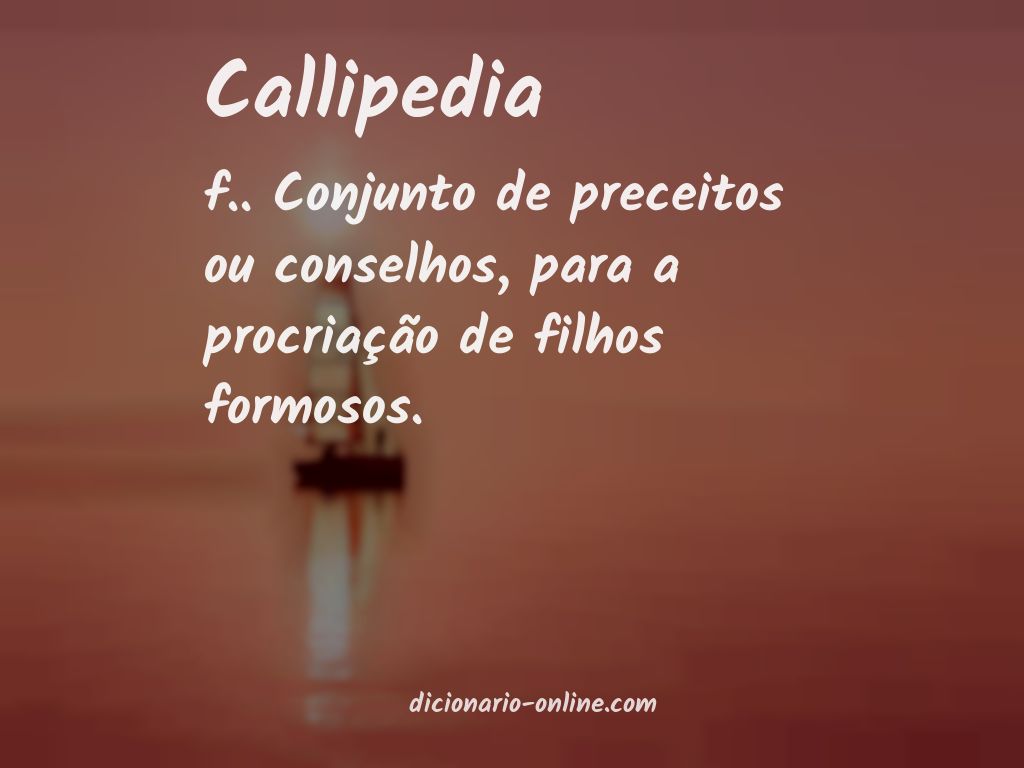 Significado de callipedia