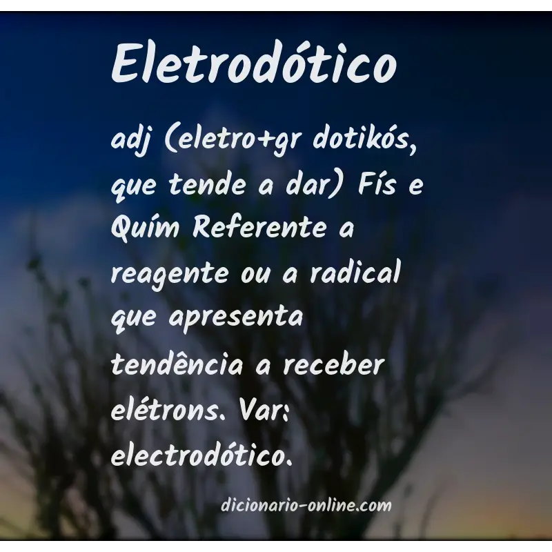 Significado de eletrodótico
