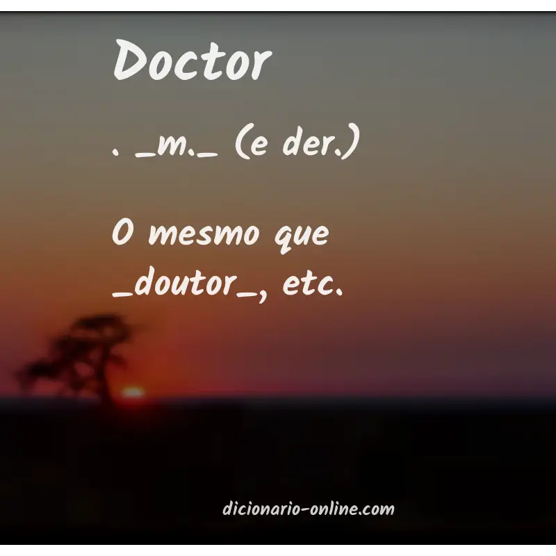 Significado de doctor