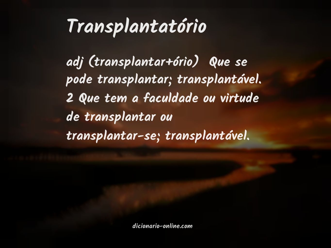 Significado de transplantatório