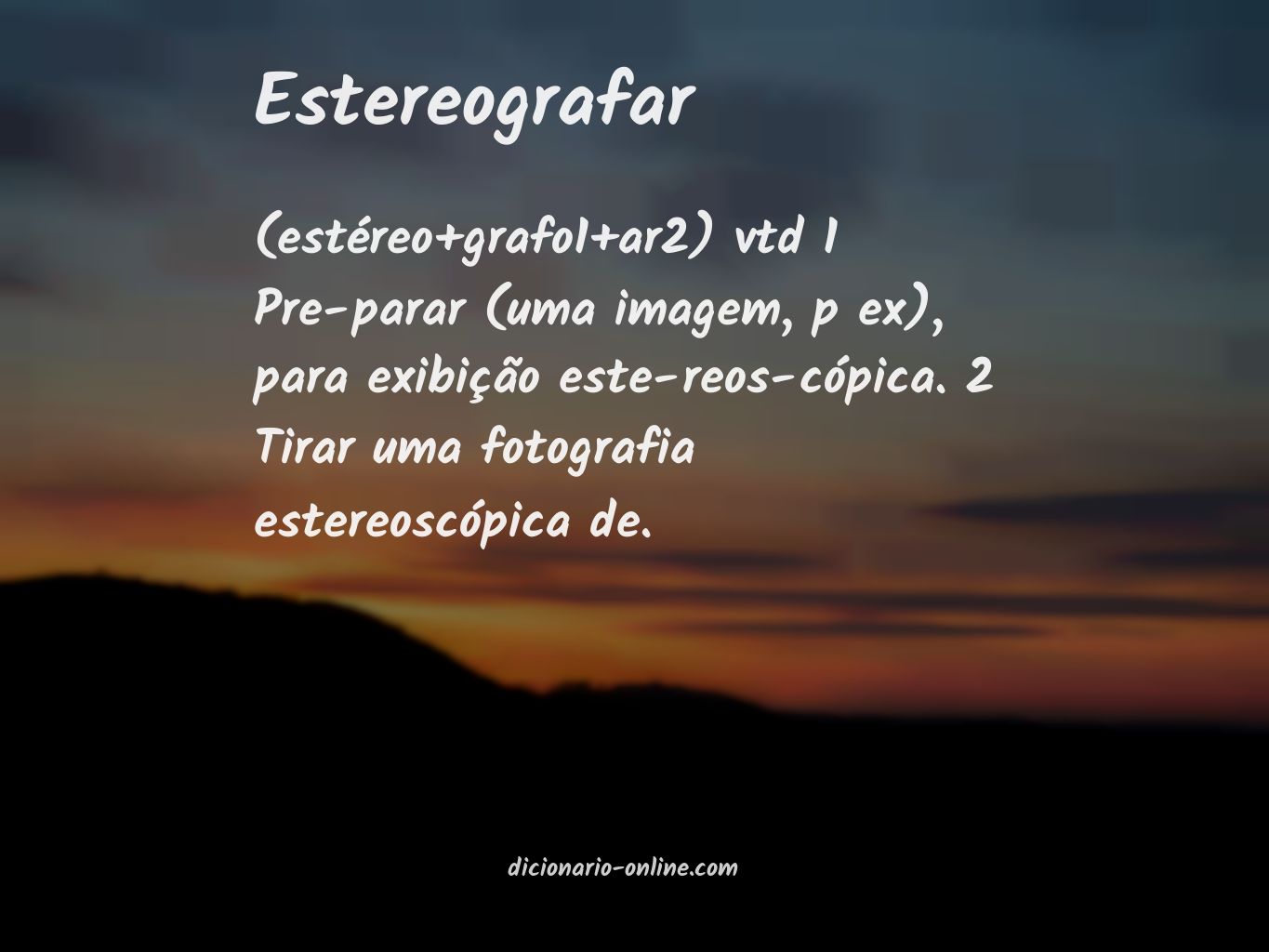 Significado de estereografar