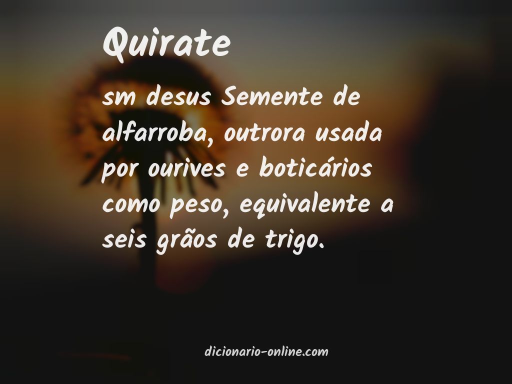 Significado de quirate