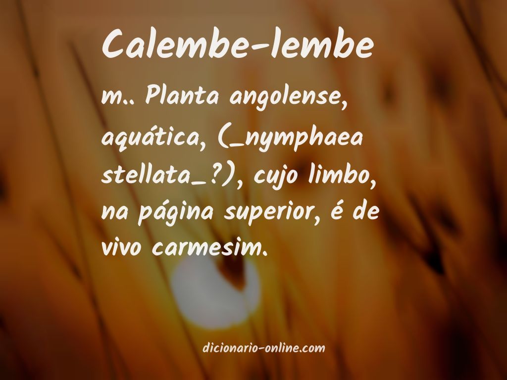 Significado de calembe-lembe