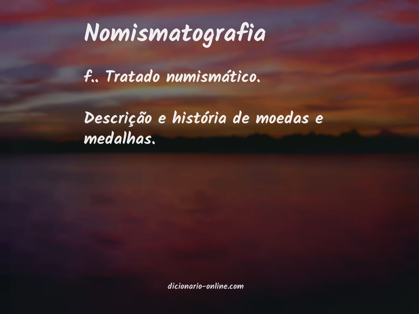 Significado de nomismatografia