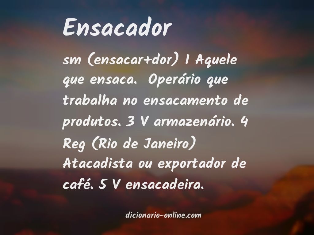 Significado de ensacador